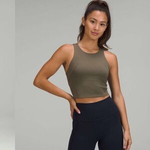lululemon athletica Olive Green High-Neck Cropped Tank